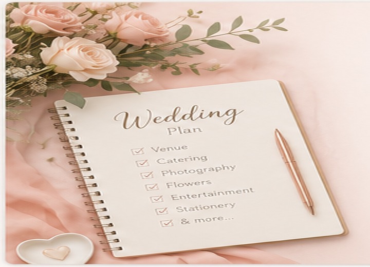 A couple celebrating their wedding